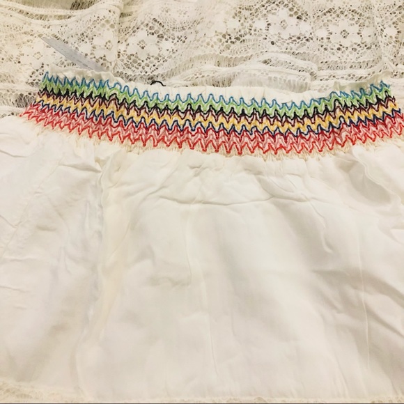 Gypsy Bohemian Crochet Lace White Maxi Skirt - Picture 4 of 6